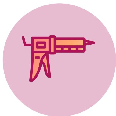 Caulk Gun web simgesi, vektör illüstrasyonu