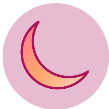 Hilal Ay web simgesi, vektör illüstrasyonu