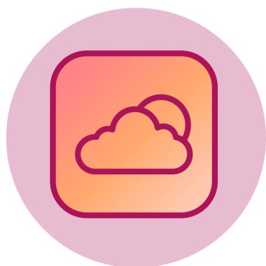 Hava Durumu Uygulaması Web simgesi, vektör illüstrasyonu