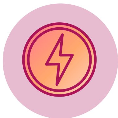 Lightning Button web simgesi, vektör illüstrasyonu