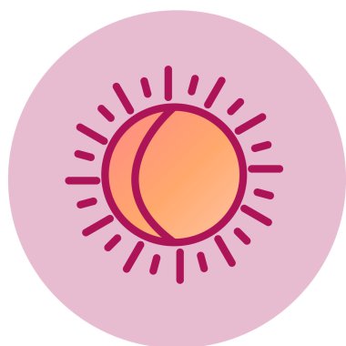 Ay tutulması web simgesi, vektör illüstrasyonu