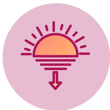 Gün batımı web simgesi, vektör çizim