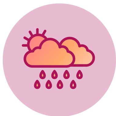 Yağmurlu Gün web simgesi, vektör illüstrasyonu