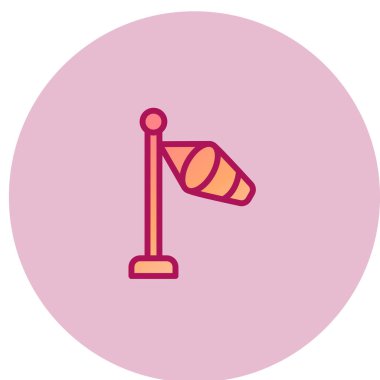 Rüzgâr Yönü web simgesi, vektör illüstrasyonu