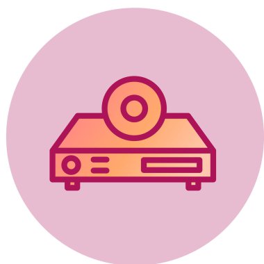 DVD Oynatıcı web simgesi, vektör illüstrasyonu