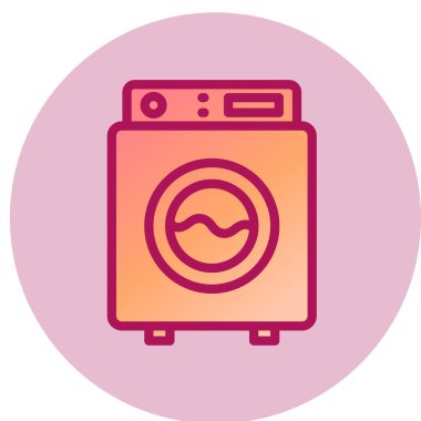 çamaşır makinesi web simgesi, vektör çizim