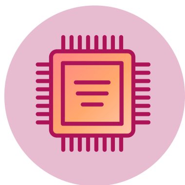 İşlemci ağ simgesi, vektör illüstrasyonu