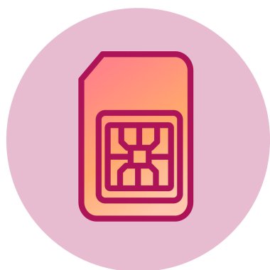 Sim web simgesi, vektör illüstrasyonu