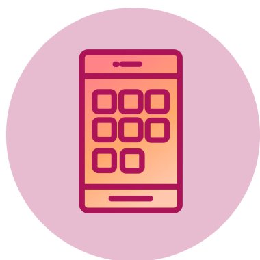 Cep telefonu web simgesi, vektör çizim