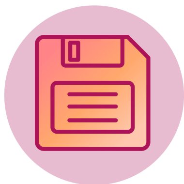 Disket Diski web simgesi, vektör illüstrasyonu