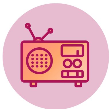 Radyo web simgesi, vektör çizim