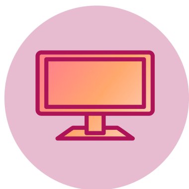 Bilgisayar monitörü simgesi. vektör illüstrasyonu