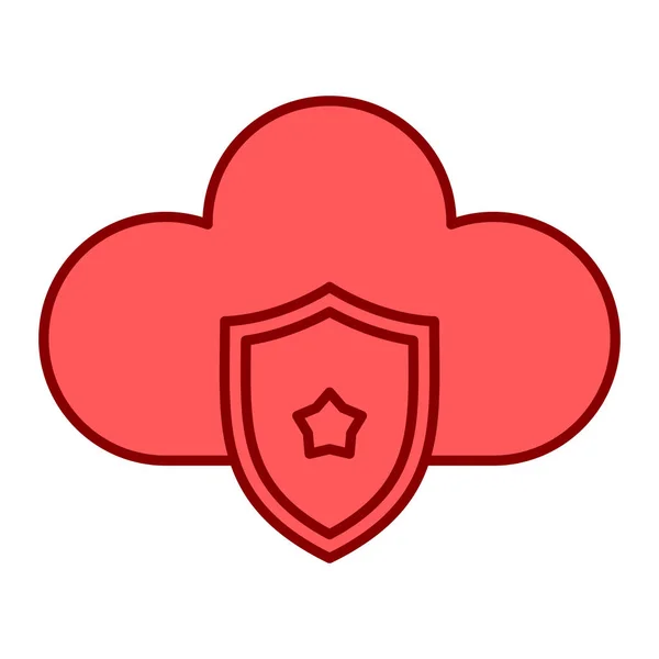 Cloud Computing Seguridad Icono Vector Ilustración Diseño — Archivo Imágenes Vectoriales