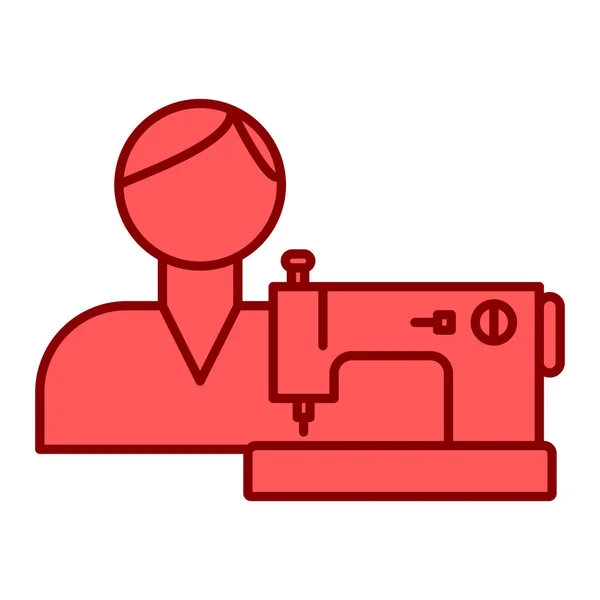 Naaimachine Icoon Schets Illustratie Van Tailor Vector Symbool Voor Web — Stockvector