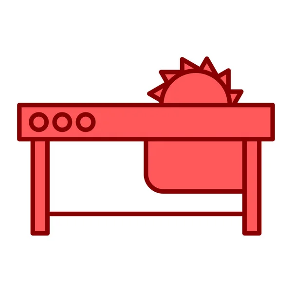 Деревянный Стол Красной Лентой Луком Векторной Иллюстрации Графический Дизайн — стоковый вектор