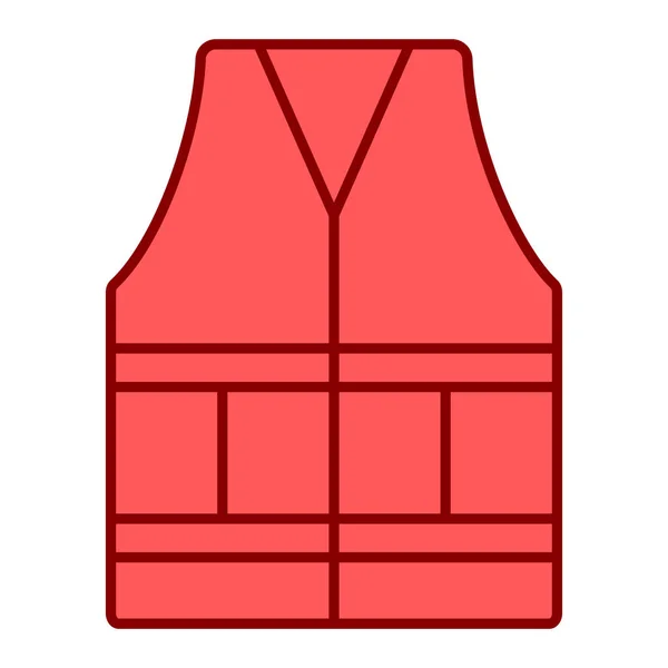 Icono Del Chaleco Seguridad Rojo Ilustración Vectorial — Archivo Imágenes Vectoriales