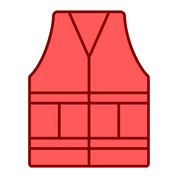 Rouge Icône Gilet Sécurité Illustration Vectorielle — Image vectorielle