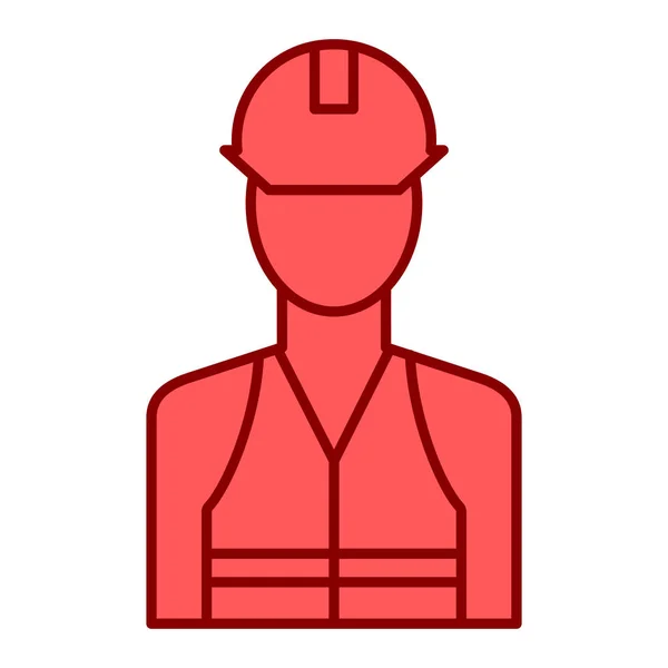 Worker Helmet Icon Outline Builder Firefighter Vector Illustration Symbol Web —  Vetores de Stock