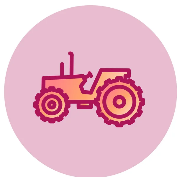 Traktorsymbol Flachen Stil Isoliert Auf Weißem Hintergrund Vektorillustration — Stockvektor