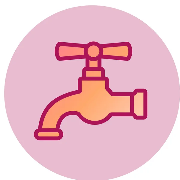Water Tap Web Icon Vector Illustration — Stock Vector
