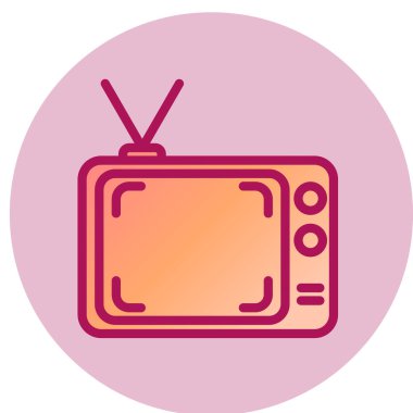 Retro Tv simgesi. Vektör çizim