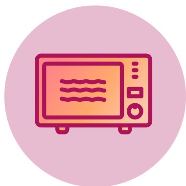 Mikrodalga fırın ikonu. Vektör illüstrasyonu