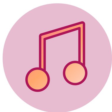 müzik notası ikon vektör illüstrasyonu