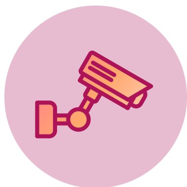 Güvenlik kamerası simgesi. Düz dizayn. vektör illüstrasyonu.