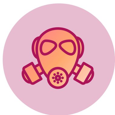 Gaz maskesi simgesi. Web tasarımı için solunum vektörü sembolünün düz çizimi