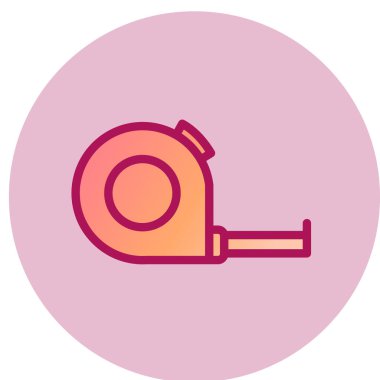 Teyp ağ simgesi, vektör illüstrasyonu ölçülüyor