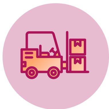 Kamyonun modern simgesinin vektör illüstrasyonu