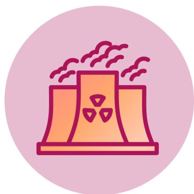 Nükleer santral ikonu. vektör illüstrasyonu