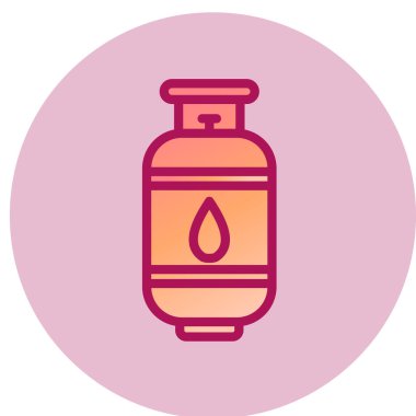 Gaz Silindiri ağ simgesi, vektör illüstrasyonu