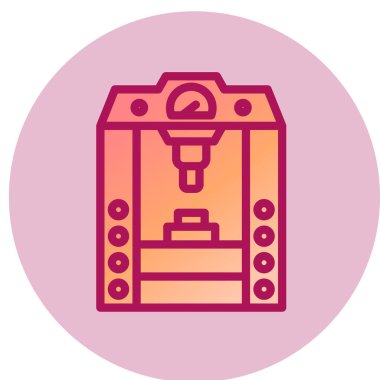 Makine Web simgesi, vektör illüstrasyonuna bas