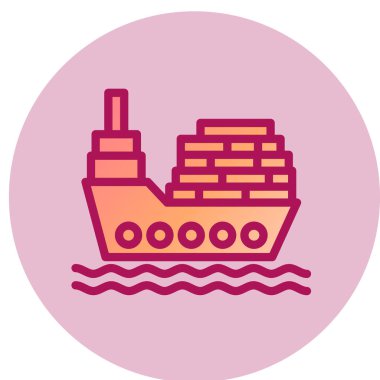 Gemi simgesi vektör illüstrasyonu