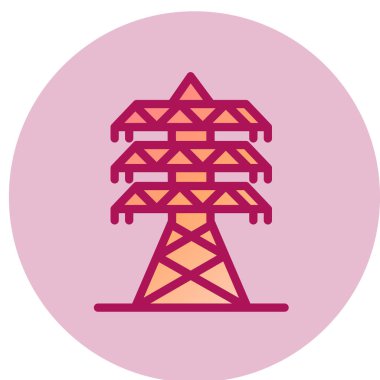 Elektrik santrali simgesinin vektör illüstrasyonu