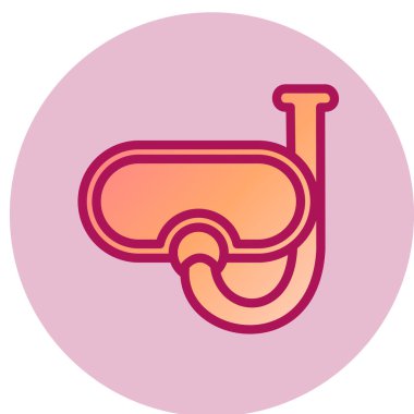 Şnorkel web simgesi, vektör illüstrasyonu