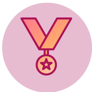 Madalya ikonu. Düz dizayn. vektör illüstrasyonu.