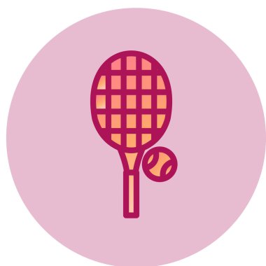 Tenis raketi ikonu vektör illüstrasyonu