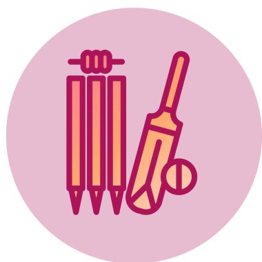 Kriket web simgesi, vektör illüstrasyonu