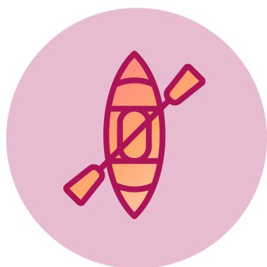 Kayak web simgesi, vektör illüstrasyonu