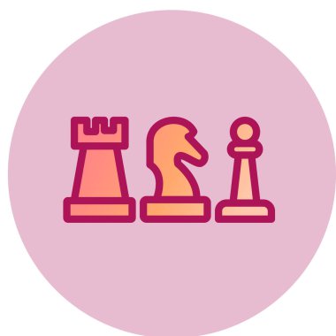 Satranç simgesi beyaz arka plan üzerinde. Vektör çizim