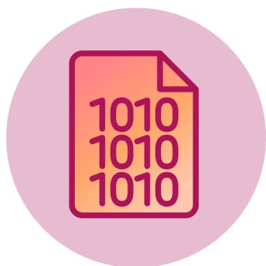 İkili kod modern simgesinin vektör illüstrasyonu