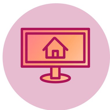 ev bilgisayar simgesi vektör illüstrasyonunda