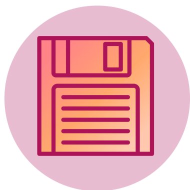 Disket simgesi. Web tasarımı için disket vektör sembolünün düz çizimi