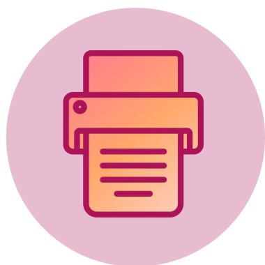 Yazıcı simgesi vektör illüstrasyonu