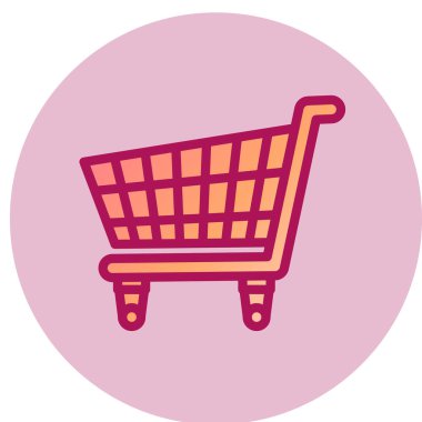 Alışveriş arabası ikon vektör illüstrasyonu