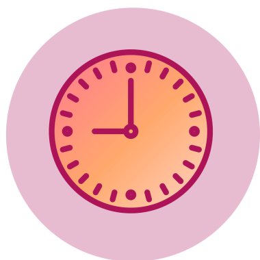 Saat web simgesi, vektör illüstrasyonu