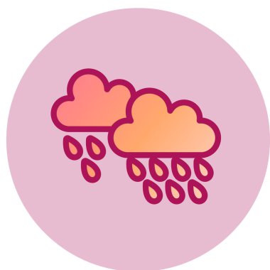 Web simgesi, vektör illüstrasyonu yağmur yağıyor