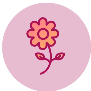 çiçek web simgesi, vektör illüstrasyonu